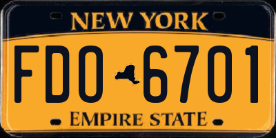 NY license plate FDO6701