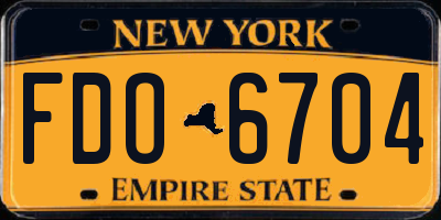 NY license plate FDO6704