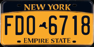 NY license plate FDO6718