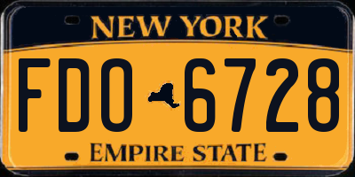 NY license plate FDO6728