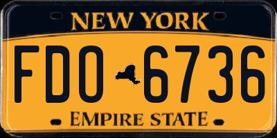 NY license plate FDO6736