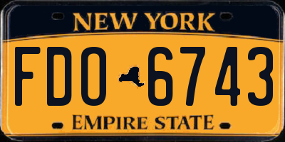 NY license plate FDO6743