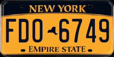 NY license plate FDO6749