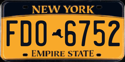 NY license plate FDO6752