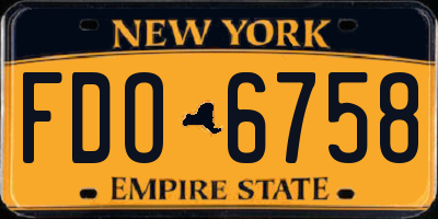 NY license plate FDO6758