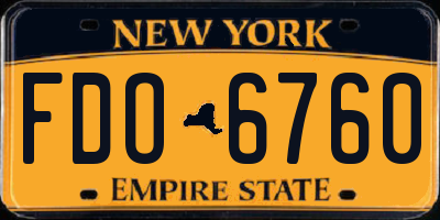 NY license plate FDO6760
