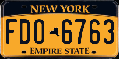 NY license plate FDO6763
