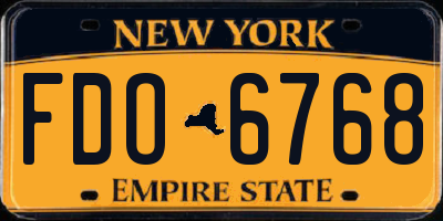 NY license plate FDO6768