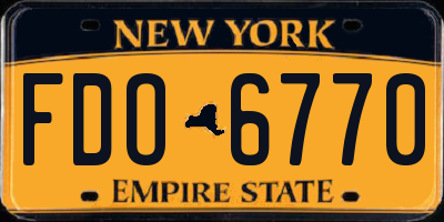 NY license plate FDO6770