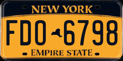 NY license plate FDO6798