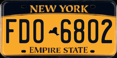 NY license plate FDO6802