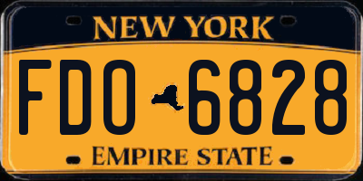 NY license plate FDO6828