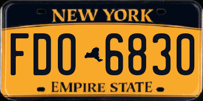 NY license plate FDO6830