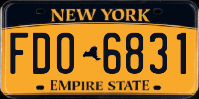 NY license plate FDO6831