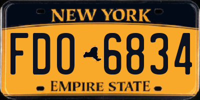 NY license plate FDO6834