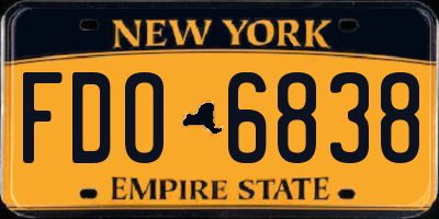 NY license plate FDO6838