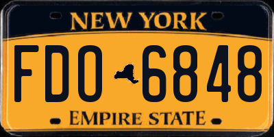 NY license plate FDO6848
