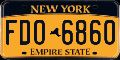 NY license plate FDO6860