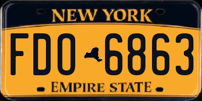 NY license plate FDO6863