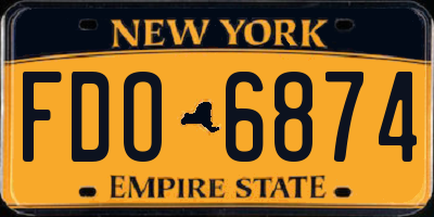 NY license plate FDO6874