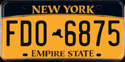 NY license plate FDO6875