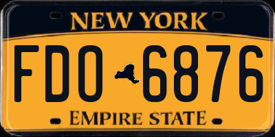 NY license plate FDO6876