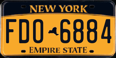 NY license plate FDO6884