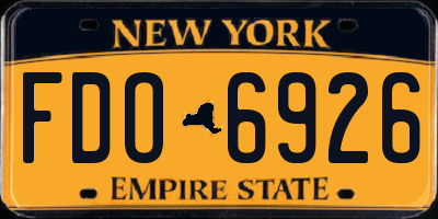 NY license plate FDO6926