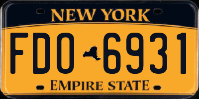 NY license plate FDO6931
