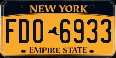 NY license plate FDO6933