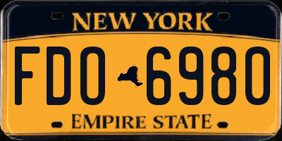 NY license plate FDO6980