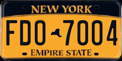 NY license plate FDO7004