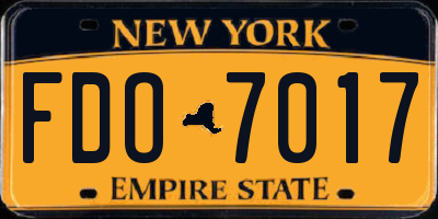 NY license plate FDO7017