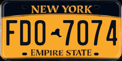 NY license plate FDO7074