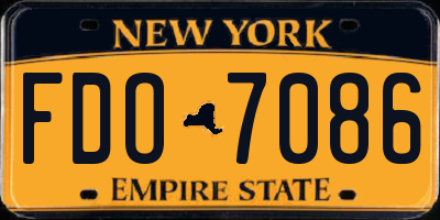 NY license plate FDO7086