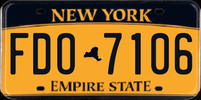 NY license plate FDO7106
