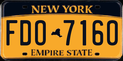NY license plate FDO7160