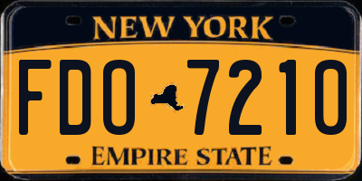 NY license plate FDO7210