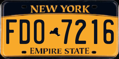 NY license plate FDO7216