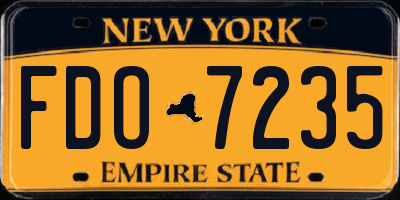 NY license plate FDO7235