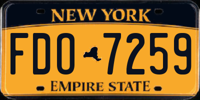 NY license plate FDO7259