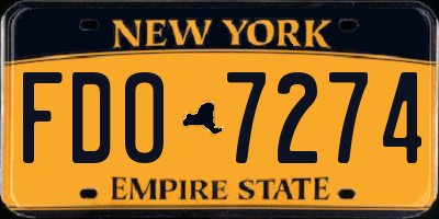 NY license plate FDO7274
