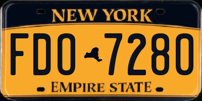 NY license plate FDO7280