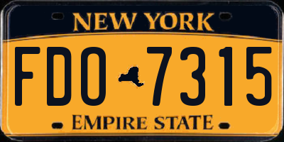 NY license plate FDO7315