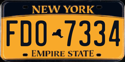 NY license plate FDO7334