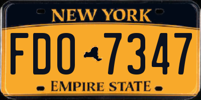 NY license plate FDO7347