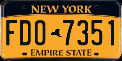 NY license plate FDO7351