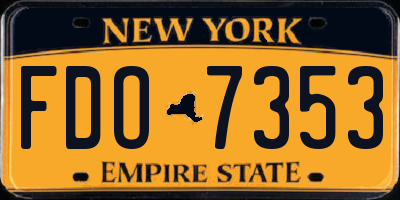 NY license plate FDO7353
