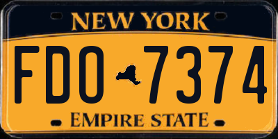 NY license plate FDO7374