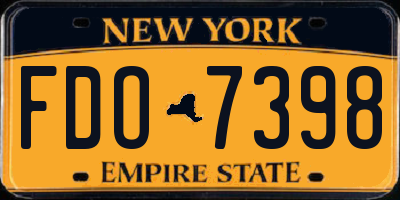 NY license plate FDO7398